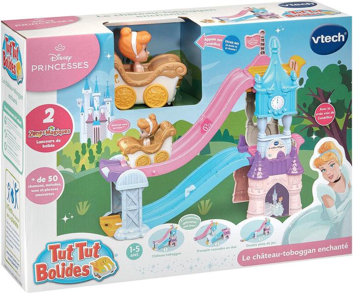 Produktbild VTech Tut Tut Bolides Disney Princesses - Château-toboggan enchanté (+Le carrosse mariage enchanté de Cen