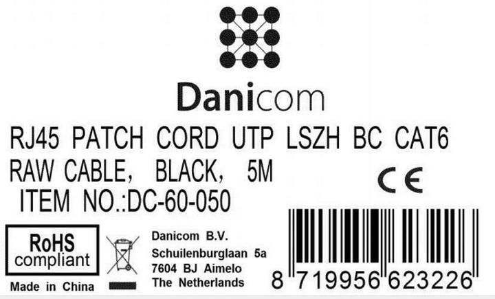 Produktbild Dsit CAT6 Netzwerkkabel, U/UTP, 5 meter, Schwarz, 100% Kupfer (U/UTP, CAT6, 5 m)