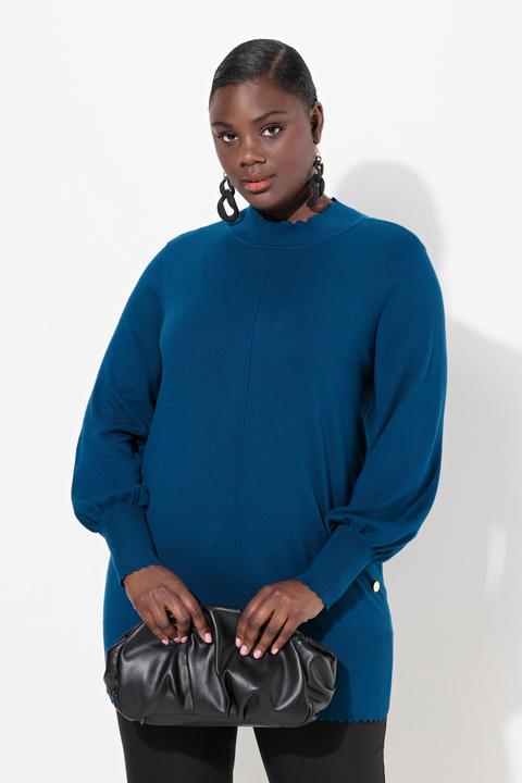 Produktbild Ulla Popken Pullover, Muschelsaum, Stehkragen, Langarm (56)