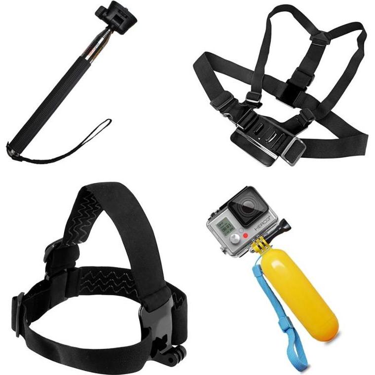 Hurtel Montage-Zubehör Set Brustgurt Halter für Gopro Hero 4 3 3+ 2 1 HIT Go Pro 9 in 1, Accessori action cam, Nero