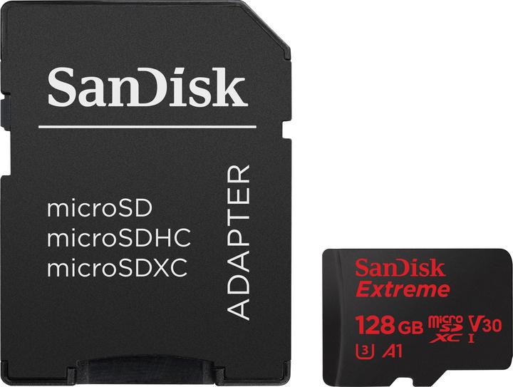 Actual product image SANDISK Extreme microSD A1 (128 GB, microSDXC, U3, UHS-I)