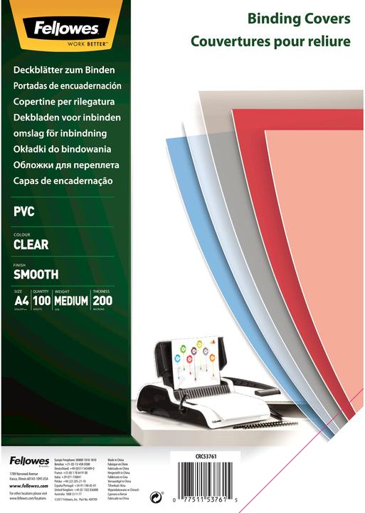 Immagine prodotto Fellowes Fogli di copertura in PVC (A4, 200 micron)