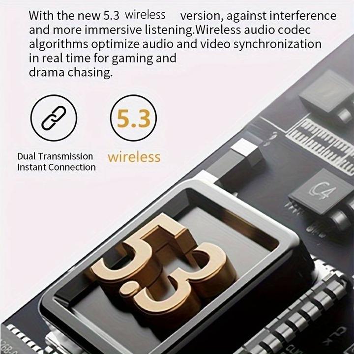 Actual product image PhoneLook Bluetooth 5.3 in-ear wireless headphones charging case with digital battery indicator, USB Type C (50 h, Wireless)