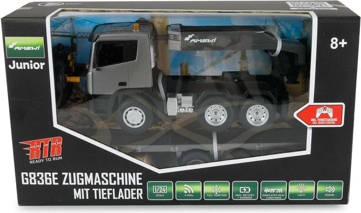 Produktbild Amewi RC Baustelle G836E Zugmaschine mit Tieflader 1:24 RTR (RTR Ready-to-Run)