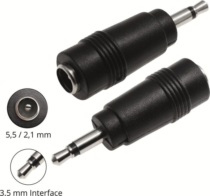 Produktbild Eneroid Hohlsteckeradapter, 5,5/2,1 Hohlkupplung auf 3,5 mm Klinkenstecker