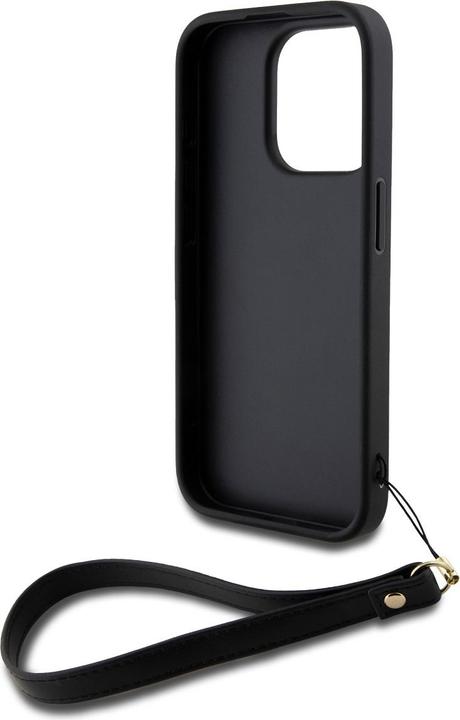 Actual product image DKNY DKHCP15XPBSWSK iPhone 15 Pro Max 6.7" czarny/black hardcase Wrist Strap Stock Logo (Apple iPhone 15 Pro Max)