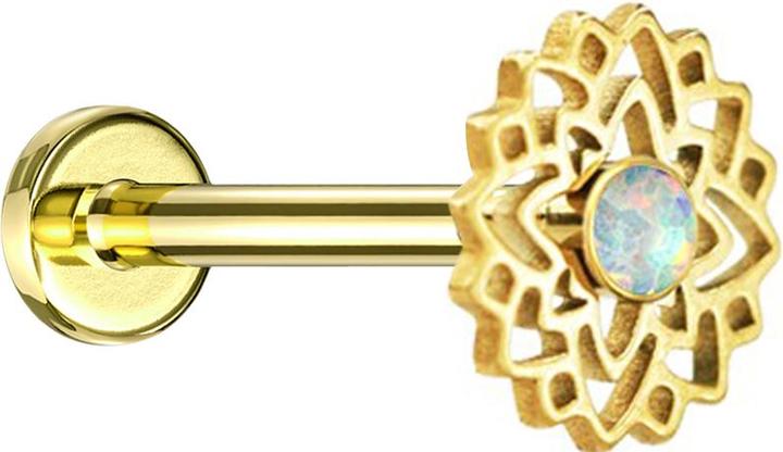 Actual product image Star Piercing Flared tunnel black skull with snake on the left (without brass, Surgical steel 316L)