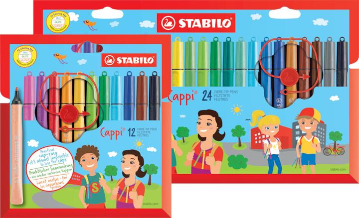 Actual product image STABILO Cappi felt-tip pen with cap ring (Sorted, 12 x)