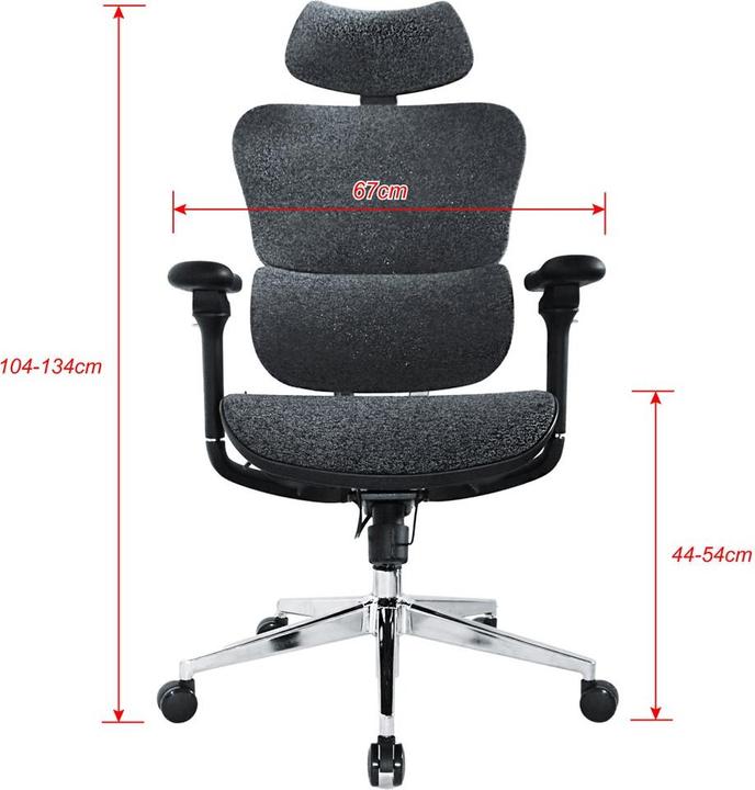 Actual product image equip Ergonomischer Bürostuhl mit Kopf und Armstützen bl-sw (44 - 54 cm)