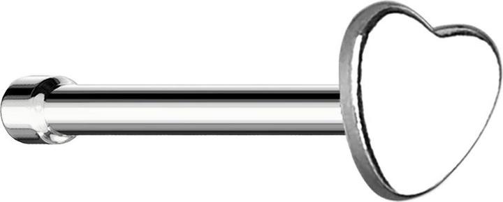 Produktbild Star Piercing Nasenstecker gerade silber mit Herz (ohne Messing, Chirurgenstahl 316L)