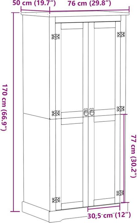 Actual product image vidaXL Kleiderschrank (76 x 50 x 170 cm)