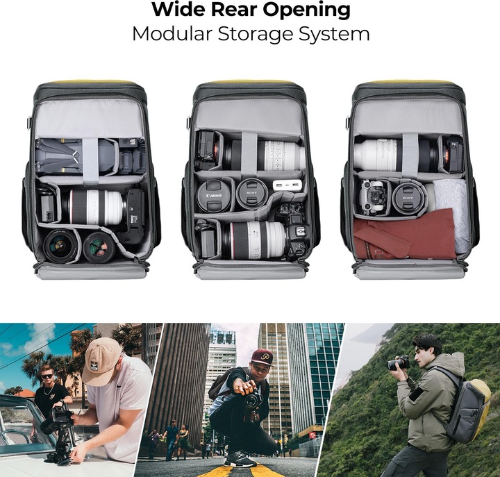 Produktbild K&F Concept Rucksack Alpha Air 25l gelb #KF-13.128 (Neuheit) (Fotorucksack, 25 l)