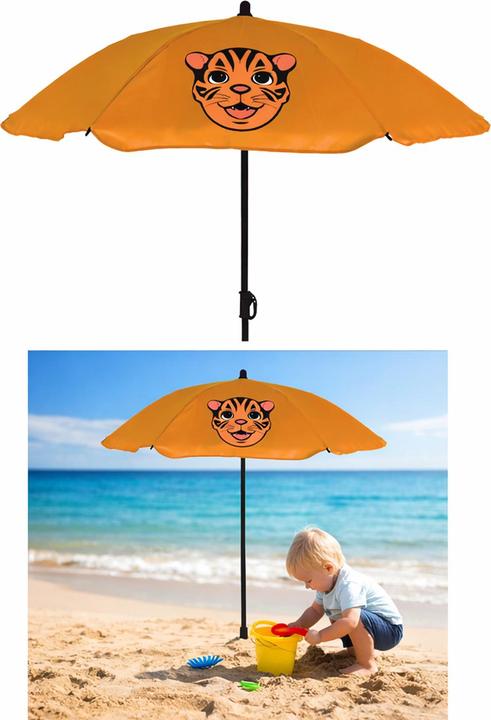 Actual product image Mojawo Kinder Sonnenschirm Sonnenschutz Gartenschirm Ø110xH130 cm Tiger