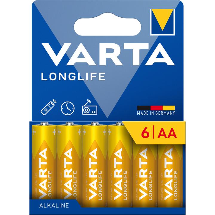 Produktbild Varta Longlife - Batterie 6 x AA-Typ - Alkalisch (6 Stk., AA, 2800 mAh)
