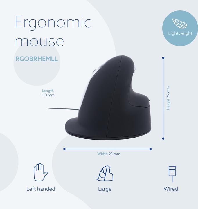 Produktbild R-Go Tools Ergonomische Maus HE Break Large Linkshändig (Kabelgebunden)