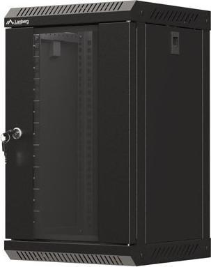 Produktbild Lanberg Szafa Instalacyjna Rack Wisząca 10 9u 300x300 Czarna Drzwi Przeszklone (Flat Pack) (9 HE, 10 Zoll Rack)