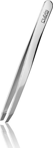Actual product image Rubis Tweezers Shiny with case, oblique, silver