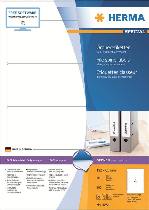 Image du produit HERMA Étiquettes de classement A4