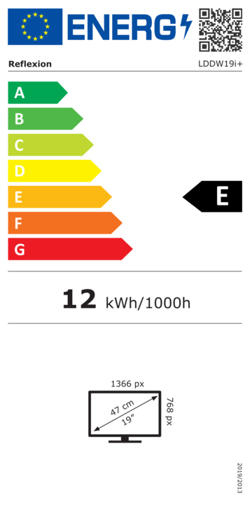 Energie-Label Reflexion LDDW19I+ (19", LDDWi+, LCD, Full HD)