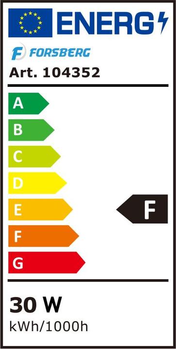 Energy Label Forsberg 30W LED spotlight for wall mounting (2700 lm, IP65)