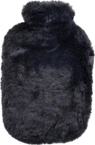 Fashy Wärmflasche mit Softem FlauschbezugSchwarz, 2 l