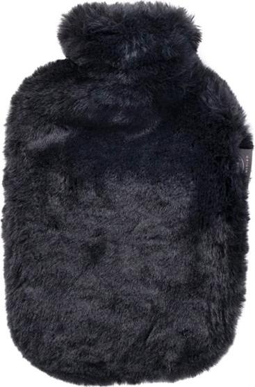 Actual product image Fashy Hot water bottle with soft fleece coverBlack, 2 l