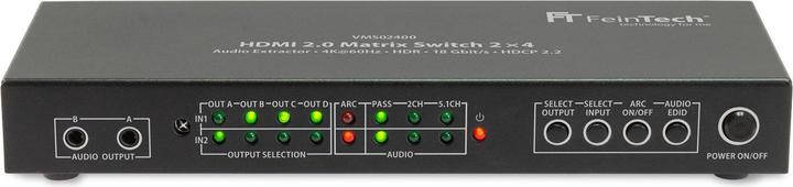 Produktbild FeinTech VMS02400 HDMI 2.0 Matrix Switch 2x4 mit Audio Extractor