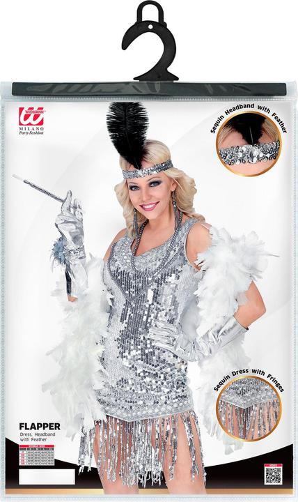 Actual product image Widmann Sequin dress with silver headband (S, M, L, XL)