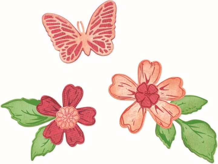 Sizzix Clear Stamps Set 19-teilig mit 9-teiligem Framelits-Set Sweet Sprigs von 49 & Market