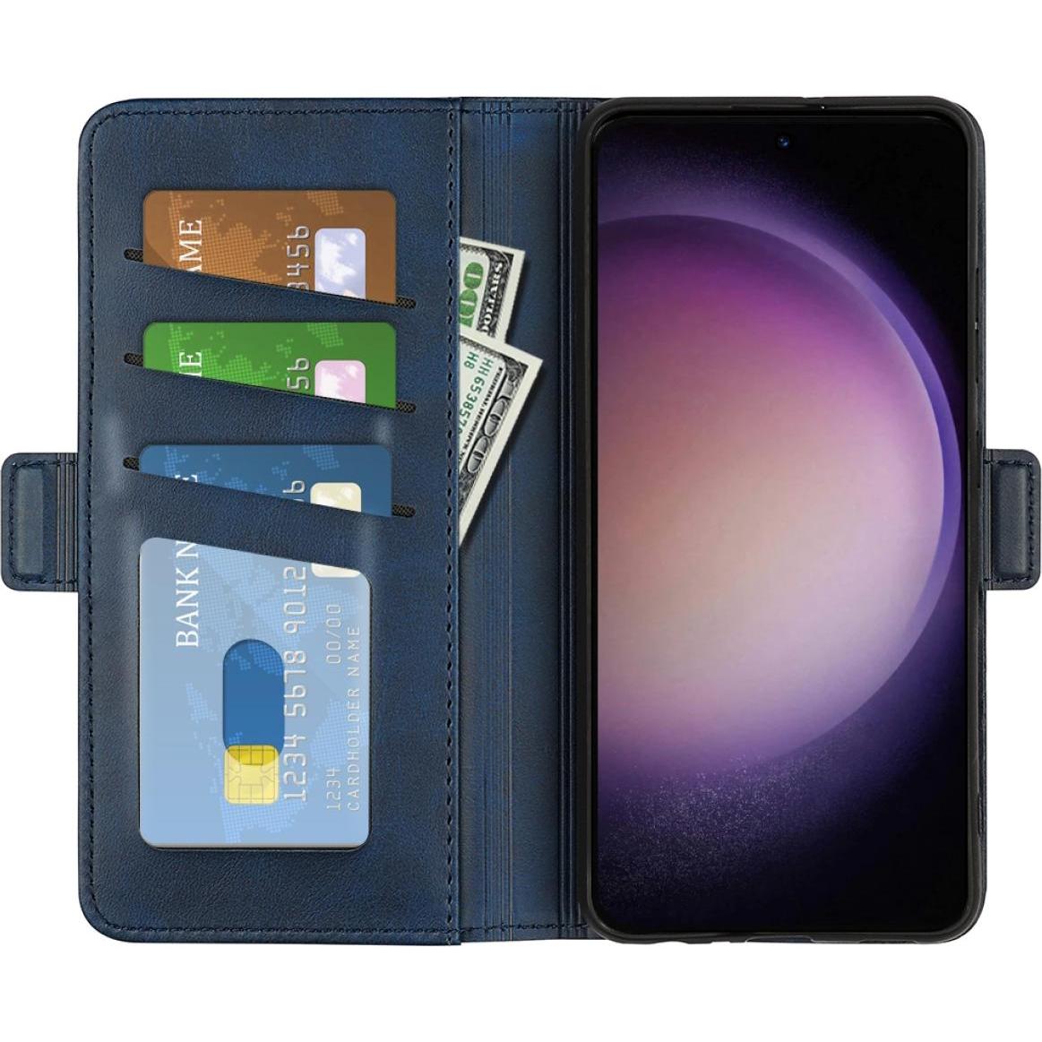 Screenguard CardLounge Samsung Galaxy S23+ Leder Hülle (Samsung Galaxy S23+), Smartphone Hülle, Blau