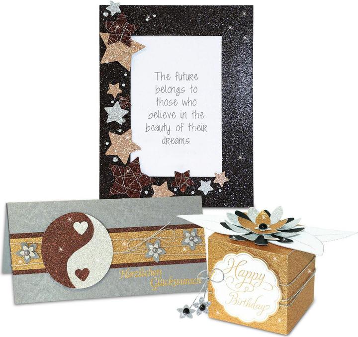 Image du produit Ursus Carton à paillettes A4, 300 gm2, 10 feuilles, bleu (330 g/m², 10 x)