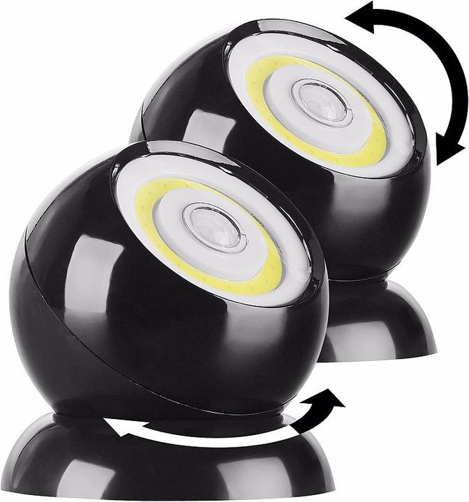 Produktbild Lunartec 2er-Set COB-LED-Akku-Leuchten mit PIR Sensor (200 lm)
