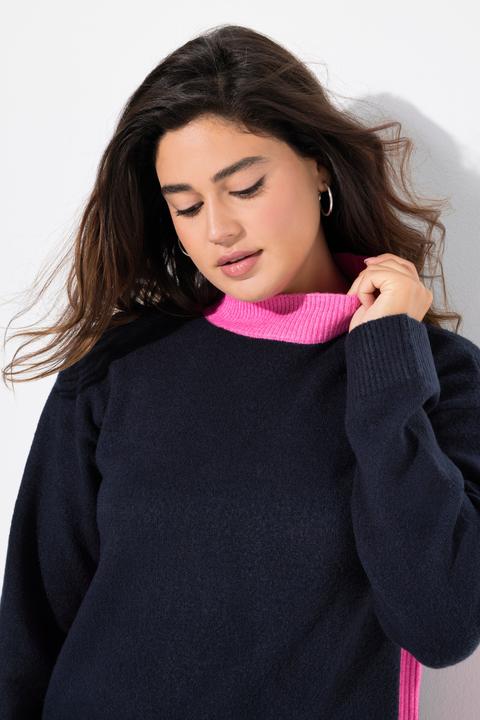 Produktbild Ulla Popken Pullover, Farbkontrast, Stehkragen, Langarm (42, 44)