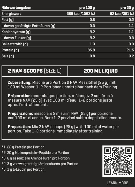 Nutritional values and ingredients Nutriathletic Grow (Swiss chocolate, 1 pcs., 650 g)