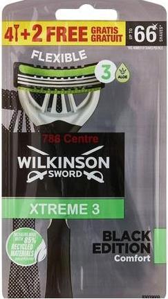 Wilkinson Black Edition Xtreme 3 Comfort Sensitive Men's Razor 6 Pack