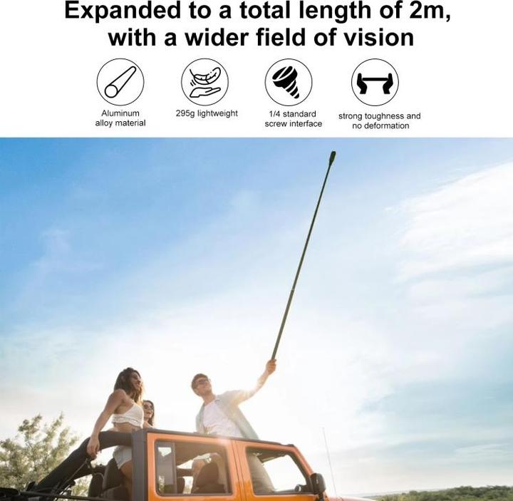 Produktbild Puluz 2m Metal Selfie Stick Monopod for Insta360 One RS / X2 / X3 / X4