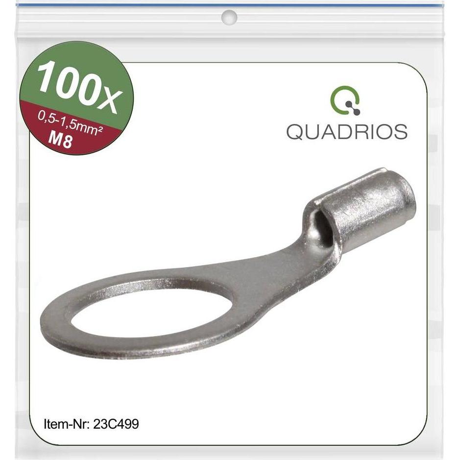 Quadrios, Kabelverbindung, 23C499 Ringkabelschuh Querschnitt (max.)=1.5 mm² Loch-Ø=8.5 mm Unisoli