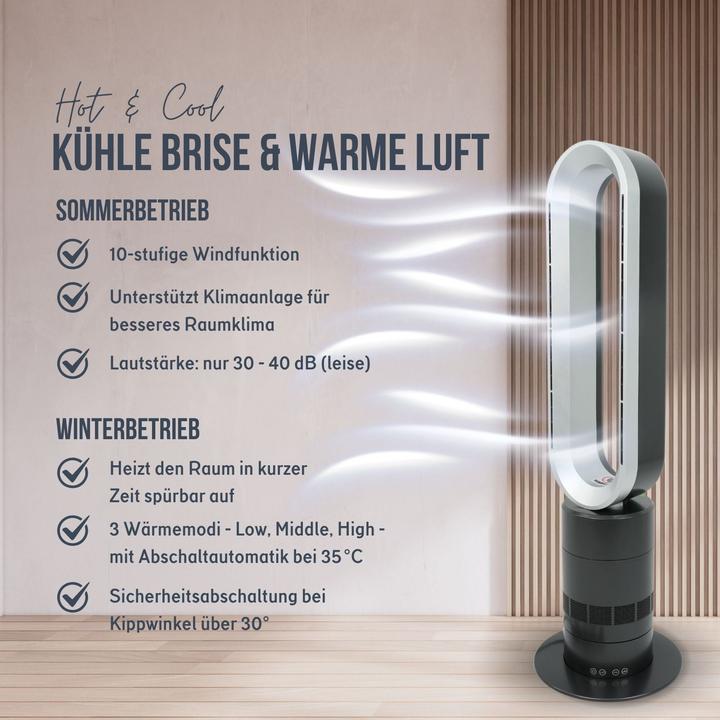 Image du produit Hermex Turmventilator Hot & Cool Standventilator Standheizer Säulenventilator (40 dB)