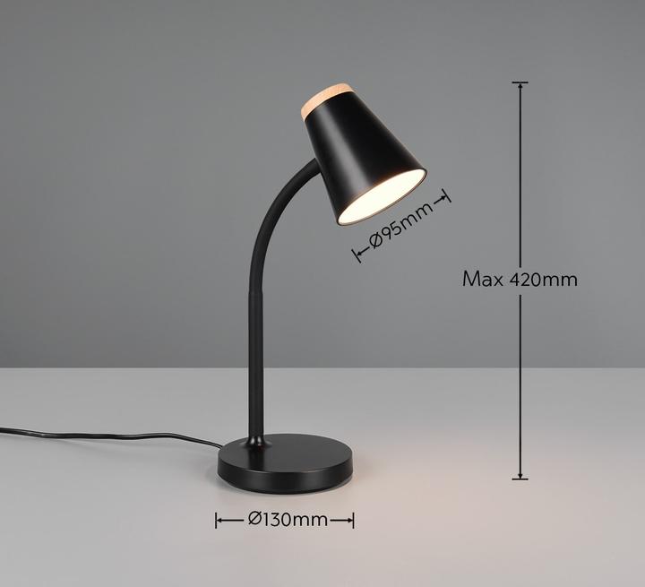 Actual product image Reality LED-Tischleuchte PONGO, R55831102, 4,5W, 500lm, 3000K, schwarz (500 lm)