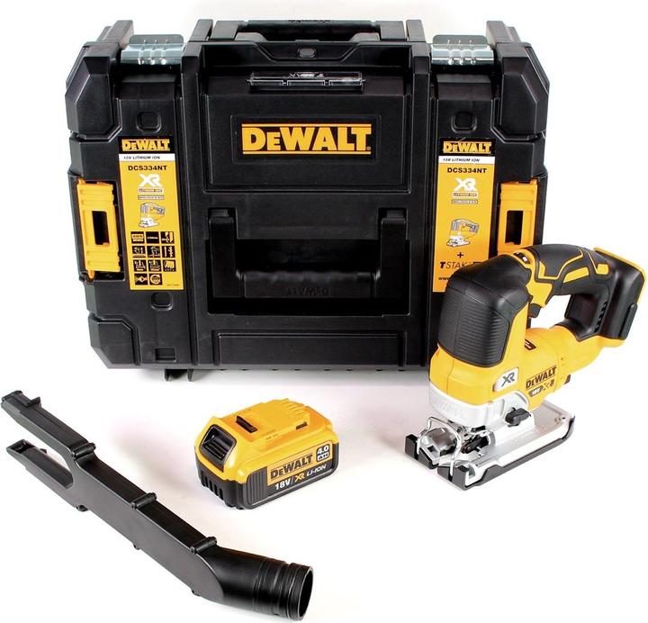 Produktbild DeWalt DCS 334 NT Akku Pendelhub Stichsäge 18V Brushless + 1x Akku 4,0Ah + TSTAK - ohne Ladegerät