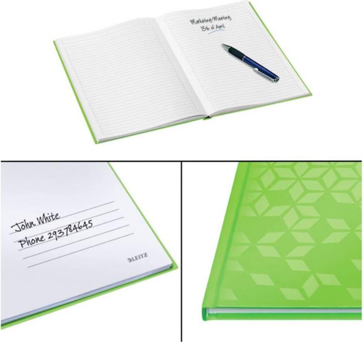 Actual product image Leitz Notebook WOW A4 4625-10-54 lined, 90g green (A4, Lined, Hardcover)