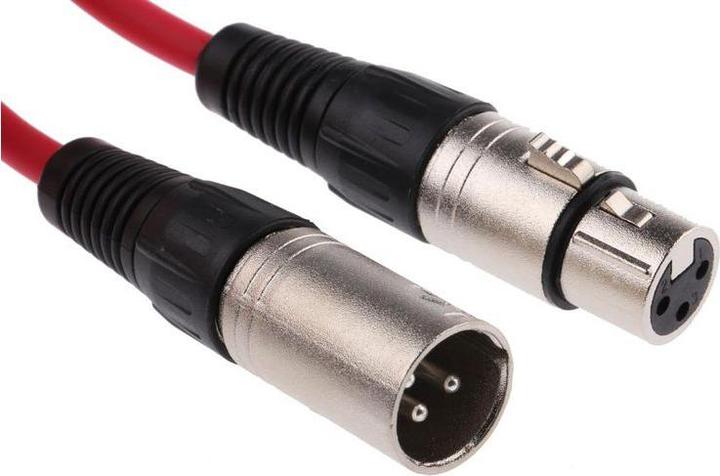 Image du produit RS PRO Câble XLR 3 pôles, XLR 3 pôles, XLR 3m rouge (3 m)