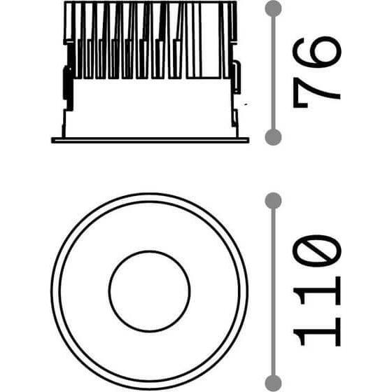 Thumbnail - Ideal lux, Wandleuchte + Deckenleuchte, OFF LED Einbauleuchte 15W ⌀110mm Weiss neutralweiss 266503 (1450 lm)