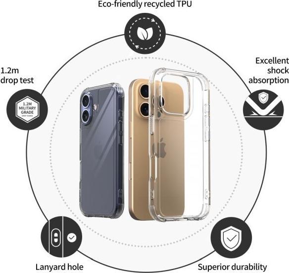 Immagine prodotto Araree custodia Flexield iPhone 16 6.1" przeźroczysty/clear AR20-02101A (Apple iPhone 16)