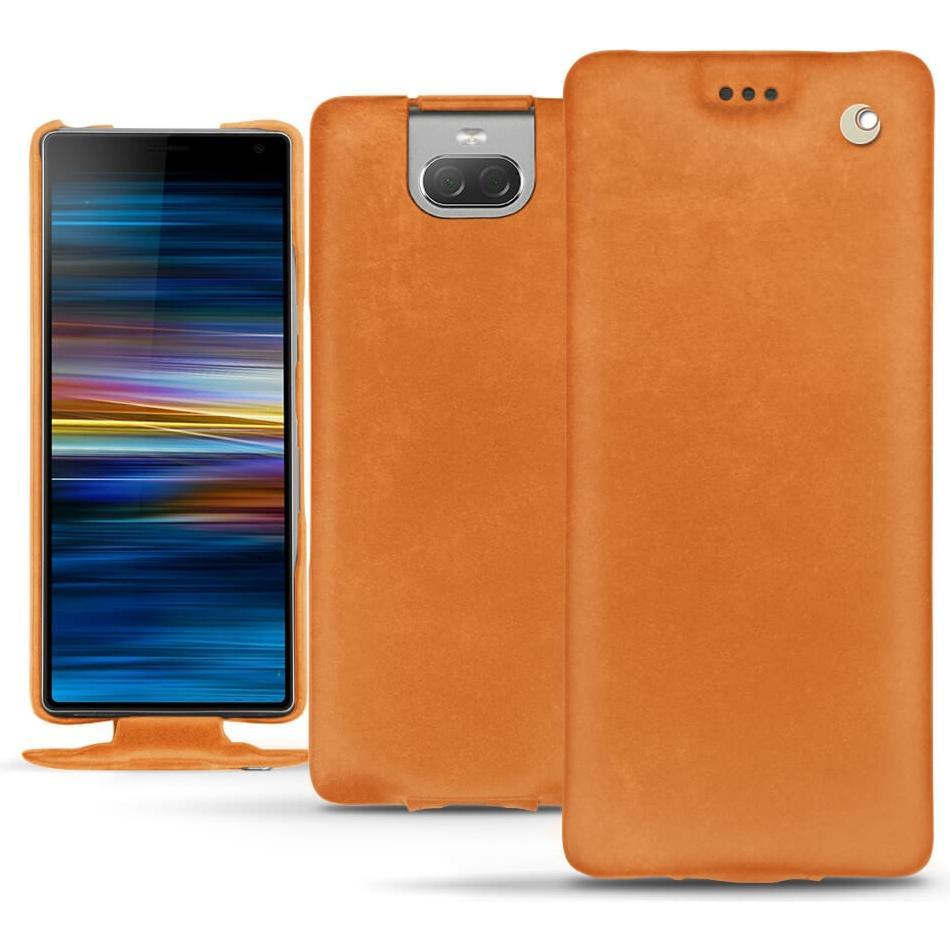 Noreve Lederschutzhülle vertikal (Sony Xperia 10 Plus), Smartphone Hülle, Orange