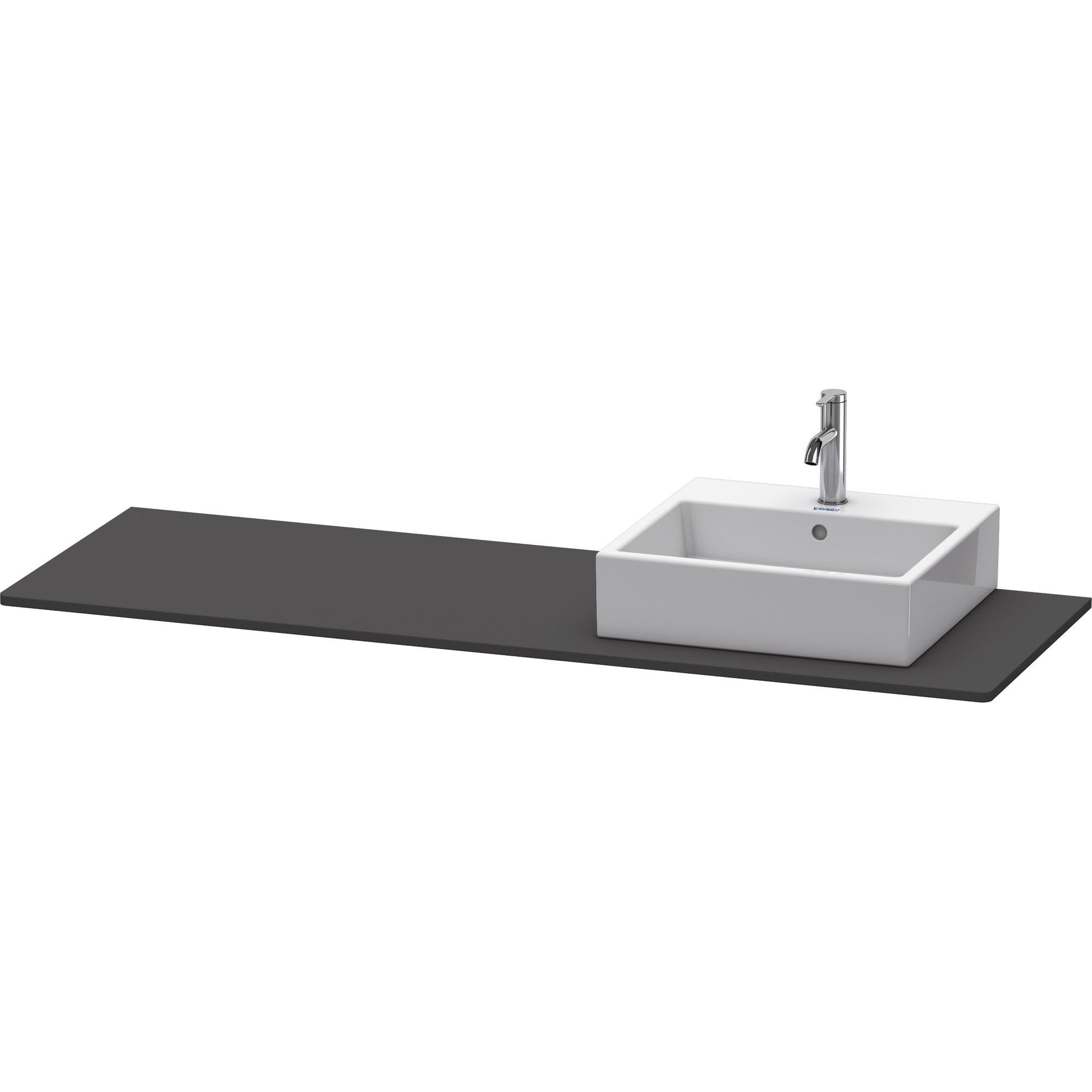 Duravit, Consolle per lavabo, Console XSquare, 1 découpe à droite, 1600x16x550mm, XS060HR8080, XS060HR8080