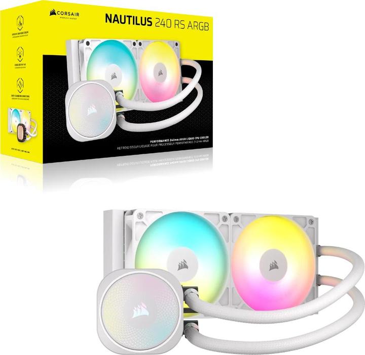 Image du produit Corsair NAUTILUS 240 ARGB White, Radiateur 240mm, Refroidisseur de CPU liquide (120 mm)