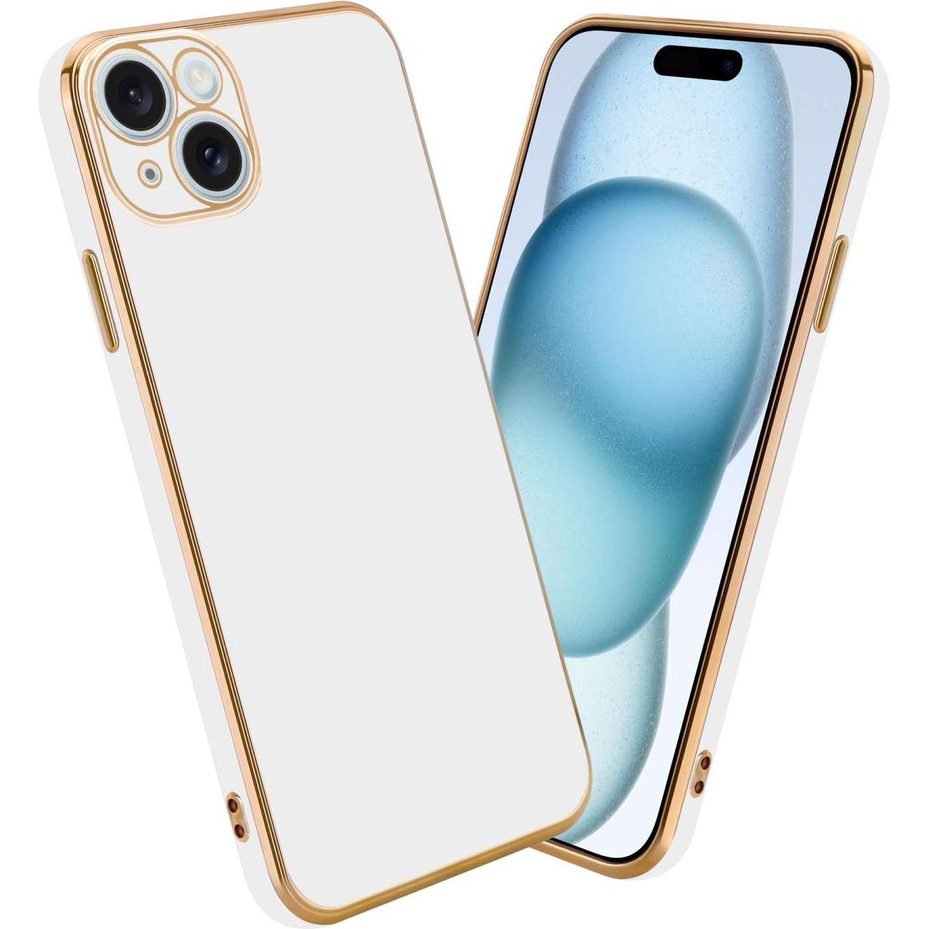 Cadorabo Hülle für Apple iPhone 15 PLUS TPU mit Kameraschutz (Apple iPhone 15 Plus), Smartphone Hülle, Weiss