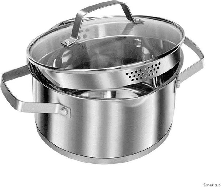 MPM Set di pentole MGK-11 (16 cm, Set di pentole e padelle da cucina, Acciaio inossidabile)