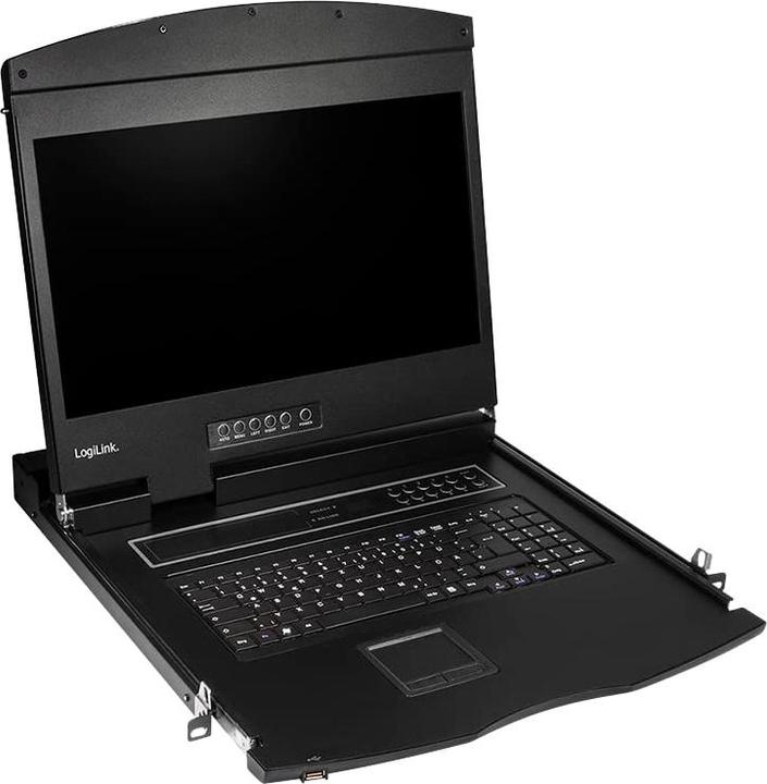 Produktbild LogiLink KVM-Konsole mit 19" Bildschirm, HDMI, Full HD, USB-A, PS/2, QWERTZ
